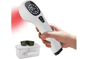iKeener Red Light Therapy Device,FDA Cleared Handheld Cold Laser Therapy Device,Infrared Light Therapy Pain Relief Device for Joint and Muscle,Knee,Shoulder,Back,Neck Reliever(2x808nm,12x650nm)(White)