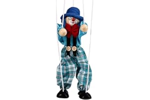 ZYZYZK Holmeey Pull String Puppet Funny Colorful Pull String Puppet Vintage Clown Wooden Puppet Crafts Crafts Toys Joint Activity Puppet Gifts For Kids