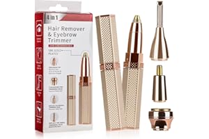 LVOZIZE Depiladora Facial Mujer, 4 en 1 Depiladora Cejas Mujer y Depiladoras Faciales, Seguro Suave Eficiente, Afeitadora Eléctrica para Cara/Nariz/Labios/Axilas/Piernas/Bikini