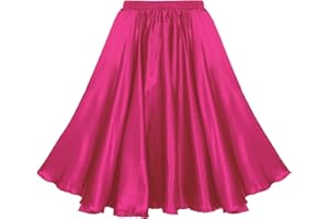 inhzoy Abito da Ballerino Flamenco per Bambini Bambina Gonna da Ballo per Corrida Spagnola Gonna Grande Swing in Tinta Unita Costume Rumba Salsa Tango Danza del Ventre