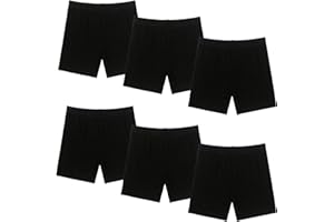 Jeayita Radlerhose Kinder Mädchen Kurze Hose Mädchen Kurze Hosen Shorts Turnhose Sportleggings Baumwolle Kurz 6 Paar Schwarz