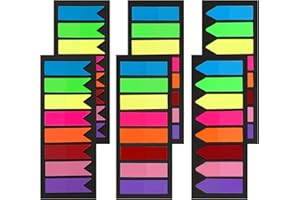 Qufiiry 1200 Pcs Sticky Notes Tabs, 3 Shapes 8 Colour Page Markers, Index Tabs, Translucent Tape Flags for Page Marking, Annotation Tabs for Binders, Classify Files, Paper, Notes