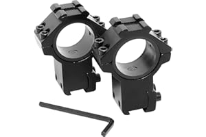 Paike 2 Anneaux de Lunette Haut Profil 30 mm/25,4 mm – Adaptateur de Montage de Lunette 1" Rail en Queue d'aronde de 11 mm (11 mm)