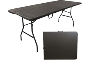 MaxxGarden Mesa Dobravel - Mesa de Jardín Plegable - Madera de Ingeniería - Exterior - Portatil - 180 x 75 x 74 cm - Negro