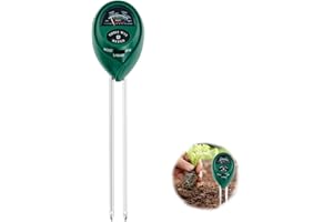 MDLSDE Medidor de Humedad del Suelo, Higrómetro de Plantas Uso Profundo 3 en 1 Probador Preciso PH Humedad Intensidad luz Solar para Agricultura Jardín Plantas Grandes Interior y Exterior Flores Jardinería