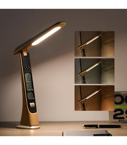 Lampe Bureau LED KISUFU - 3 Couleurs - USB, Timer, Température - Pliable
