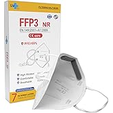 FFP3 Mask with 7 Layers, CE Certified, High Protection >99%, Individual Packaging, Non-Reusable, Adult Size, without Valve, P