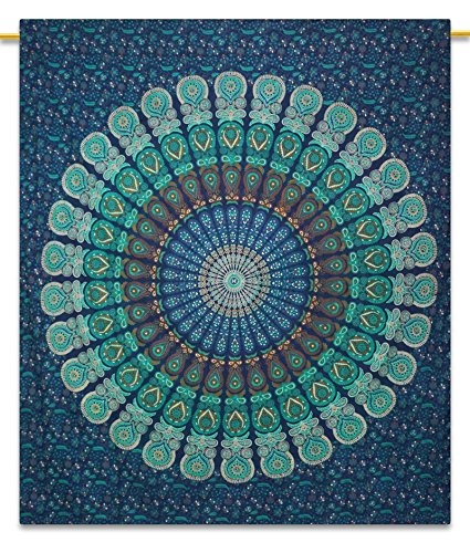 Handicrunch Mandala in voller Größe Bettzeug Wall Art böhmischer Tapisserie- Hippie 92X82 Indian Gift