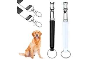 LILIKAI 2 Pcs Sifflet Ultrason Chien,Noir et Blanc Sifflet Ultrason Chien Anti Aboiement,Sifflet Chien Rappel,Sifflet de Dressage Professionnel,Rappel Pet Accessoires,pour Arrêter Aboiements du Chien Voisin