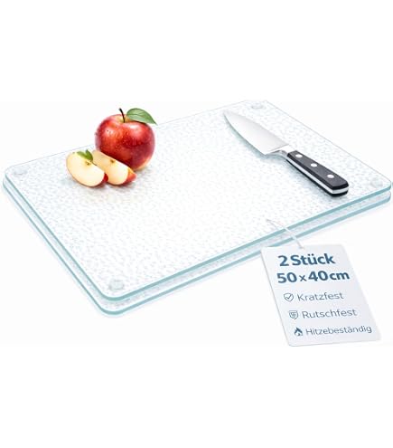 Planche à Découper En Verre Tulup - Motif Fruits Hachés - Dimensions 2x40x52 Cm - Moderne