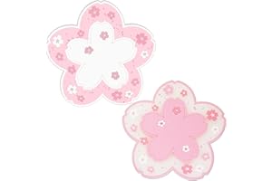 LRMYS Soft PVC Sakura Flower-shaped Coaster Set, 11.5cm Non-Slip Kawaii Cute Cherry Blossom Cup Mats Pad for Home Office Hotel Restaurant Coffee Shop Bar Decoration, 2 Pack Pink & White