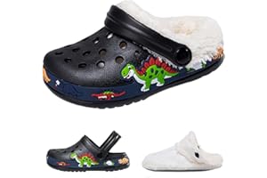 HITOPTEU Kids Clogs Garden Shoes Mules Cute Dinosaur Beach Sandals Summer Lightweight Pool Shower Slippers for Toddler Boys Girls Water Shoes