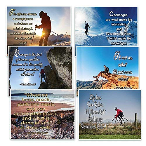 Neweights Adventure Citations Ensemble de cartes postales (lot de 30) - Positive Motivation Encourageant Citations - Bureau Décoration murale - Chaussette. pour homme femme Business