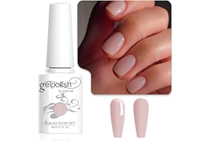 Vishine Sheer Nude Pink Gel Nail Polish, 1Pcs 8ml Jelly Natural Pink Translucent Color UV Light Cure Nail Gel for Nail Art DIY French Manicure at Home E018