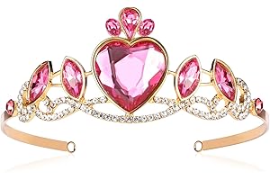 HENGKAIXUAN Diadème de princesse pour fille - En acrylique - Diamant - Couronne en cristal - Strass étincelants - Couronne de princesse - Carnaval - Bijou de tête pour femme et fille - Pour fête d'anniversaire