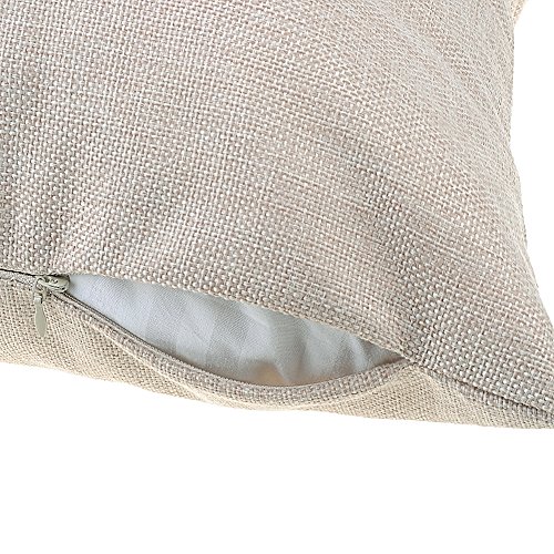 Weihnachten Sofa Deko Leinen Kissenhülle Zierkissenbezug Geschenkidee, Tiere Muster, Grundfarbe Beige (Fuchs) - 3