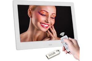 Ieytse Cadre Photo Numérique 7" HD écran, Puissance Automatique Marche/arrêt, Vidéo 1080P, Aperçu De l'image, MP3, MP4, Horlo