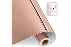 IModeur Vinyle adhésif or rose brillant de 30,5 cm x 457,5 cm, vinilo adhesivo permanente or rose pour silhouette camée, la plupart des machines de découpe