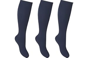 COSHAL Lot de 3 paires de chaussettes de lycée en coton majoritaire pour fille - Pour la rentrée scolaire, uniforme de fête, ajustement confortable