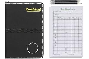 Scott Edward Golf Scorecard Cover Leather Scorecard Holder Statistica e Scorecard Tracking Impermeabile Morbido Spessore Grigio/Nero/Blu/Arancione