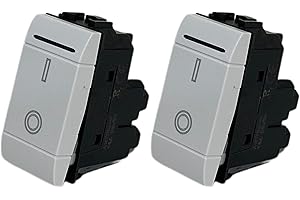 MOKEKA 2 Pezzi Prese Interruttore Bipolare - 16A, 250V - Compatibili con Bticino Living Light e Living International - Design Funzionale per la Casa e l'Ufficio (2 Pezzi Interruttore Bipolare, Bianco)