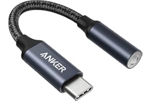 ‎ANKER Anker Adapter audio USB C na 3,5 mm, męski na żeński nylonowy kabel do Samsung S20/S20+/S20 Ultra, Pixel 4/+ 4XL i innych urządzeń typu C