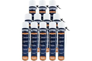 NA92 POLYFOAM Schiuma Poliuretanica Universale per Sigillare Incollare Riempire Isolare Coibentare Insonorizzare 750ML NA92 PRO (12, Manuale)