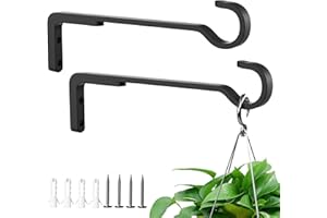 saffruff 20 cm Wandhaken für Blumenampel, Pflanzenhalterung Blumenampelhalter, Hängepflanzenhalter aus Eisen zum Aufhängen von Pflanzen im Freien, Pflanzenwandhaken, Laternenhaken, 2 Stück