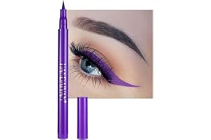 RENHUANGFUXI Coloured Eyeliner, Purple Eyeliner, Waterproof Liquid Eyeliner All Day Long-Lasting Eye Liners, Colourful Eyeliner for Eye Makeup Tools, Purple