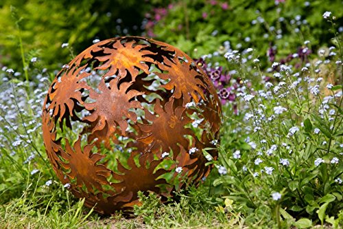 Dekokugel, Rost Ø 40cm, Sonne - 2