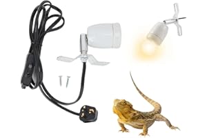 METALNUTS Tortoise-Spotlight-Terrarium Tortoise Heat Lamp Holder - E27 Base Ceramic Heat Bulb Holder, Rotatable Reptile Light Holder, Heat Spotlight Reptile Light Aquarium Basking Light Holder, No Heat Bulb