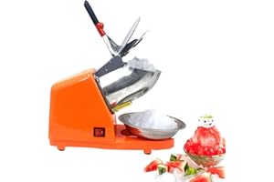 ECUTEE Tritaghiaccio Elettrico, Tritaghiaccio Elettrico Professionale con Ciotola in Acciaio Inossidabile, Macchina per Cono della Neve,143 Ibs/Ora per Uso Domestico e Commerciale