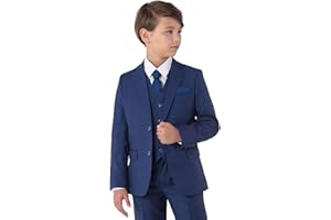 SANDER STELLAN Festlicher Kinderanzug Kommunionanzug Jungen Anzug Set 6-teilig blau