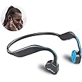 VIDONN Bone Conduction Headphones Bluetooth V5.0 - F1 Sports Open Ear Wireless Headset Sweatproof w/Mic - for Cycling Running Driving Gym - Blue