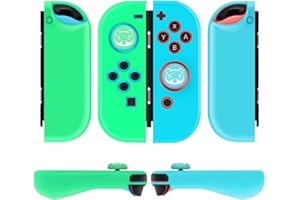 TNP PRODUCTS TNP Switch Joy Con Hülle für Nintendo Switch Joy Con Controller, Silikon Grip Skin Cover Case für Joycon Controller, Silikonhülle/Schutzhülle mit Joystick Kappen, Spielzubehör, 2er-set, Waschbär