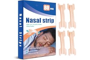 BTKVISEQAT Anti ronflement Bandelette Nasale, Sommeil Nasal Strips dilatateur nasal, anti ronflement efficace puissant bandelettes nasales, vous aide à mieux respirer, 80 pièces