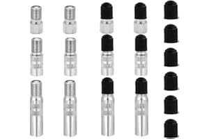 IUSOT 12 Stück Ventilverlängerung Adapter, DREI Längen 19mm, 27mm, 39mm, Ventilverlängerung Autoventil Adapter, Verlängerung der Ventilkappe mit Gewinde, Praktische Lösung für Luftreifen