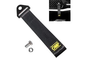 Racing Auto Anhänger Seil,Cuerda de Tracción de Carreras,Correa de Remolque de Coche,Cuerda de Nailon,Correa de Remolque Universal para Coche,para Parachoques Delantero Trasero 1 Piezas Negro Tokaneit