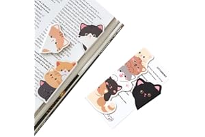 CITYHERMIT 5pcs Magnetic Bookmark, Funny Peeping Cat Book Marker Clip for Teachers, Students, Book Lovers Gifts, Printing on 2 Side