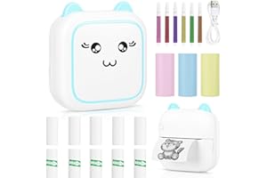 Comius Sharp Mini Stampante Termica, Stampante Fotografica Wireless Bluetooth, Stampante Portatile Tascabile Senza Inchiostro con carta termica, Stampante in bianco e nero di piccole (D)