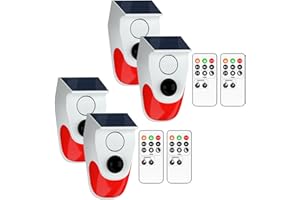 Chatthen Sistemas de Seguridad para el hogar, Alarma Solar con Sensor de Movimiento con monitoreo Remoto, Alarma de casa Exterior Resistente a la Intemperie, 120 dB, 24 Horas, 3 Modos, 4 Piezas