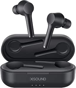 KSOUND Cuffie Bluetooth 5.0 Senza Fili con Custodia da Ricarica 30 Ore, Auricolari  Wireless Prova di Sudore Touch Controllo con Deep Bass, Microfoni Integrati  per Samsung, iPhone, Huawei : Amazon.it: Elettronica