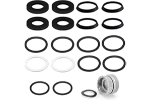 SXTDKMJ Junta de desagüe para lavabo, junta de sifón de 1 1/2 pulgadas, para sifón de 40 mm, tubo de desagüe (6 juntas planas, 6 juntas planas alternativas, 4 juntas cuñadas)