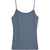 HNX UNDERWEAR Pamuklu Fitilli Dokulu İnce Askılı Kadın Atlet (Denim, M)