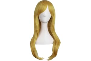 MapofBeauty 70 cm Dama Side Grzywka Naturalny Tom Dugo Krcone ladny Cosplay Peruki (Pomaranczowy Blond)