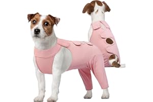 Kuoser Hundebody für Hunde - Erholungsanzug mit Schutz für Hunde nach Operation, Kastration oder Wundpflege - Anti-Wundlecken Body für Hündin und Rüde - Rosa XS