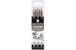 SAKURA Pigma Micron XSDK3FD Zestaw 3 długopisów do rysowania czarne