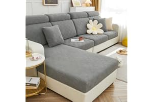 TOPCHANCES Housses de coussin de canapé universelles et extensible, housse en forme de L, housse protectrice pour canapé et fauteuil (gris motif cookie)