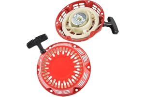 Oubesty Recoil Starter, Pull Start Cord Recoil Starter Pull Cord Assembly Generator Pull Cord Handle Recoil Pull Starter Assembly For GX120 GX160 GX200 5.5HP 6.5HP Engine Lawn Mower Red