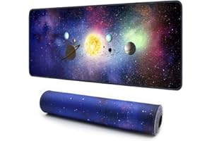 Giecy Tappetino mouse XXL gaming,Mousepad 900 x 400mm, tappetino scrivania grande dimensioni con base in gomma antiscivolo per tastiera, PC(Cosmico-1)